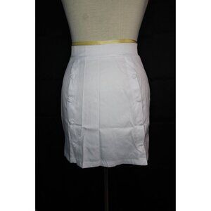 White Pleated Skirt With Front Opening Medium NWOT